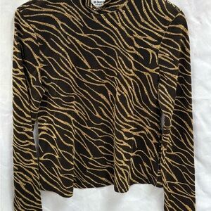 BB Dakota Black and Gold‎ Patterned Blouse